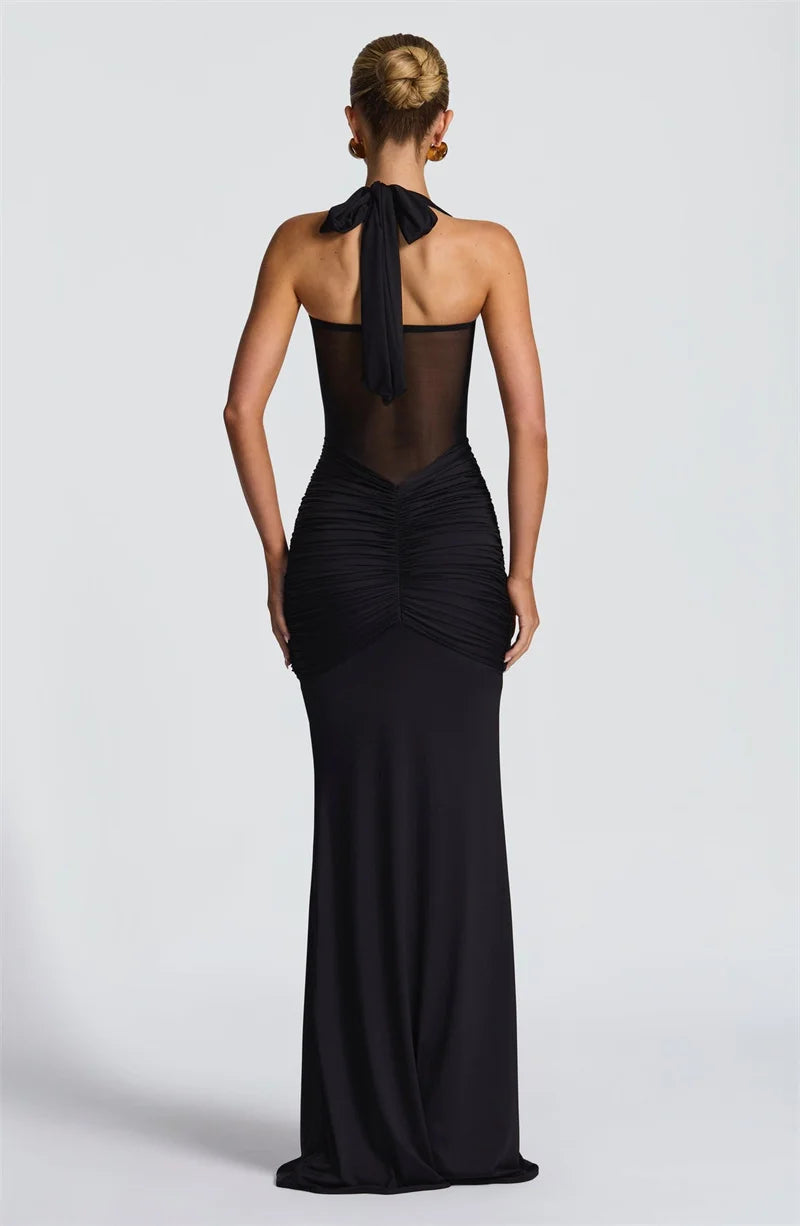 Movelle™ | Draped Halter Maxi Dress