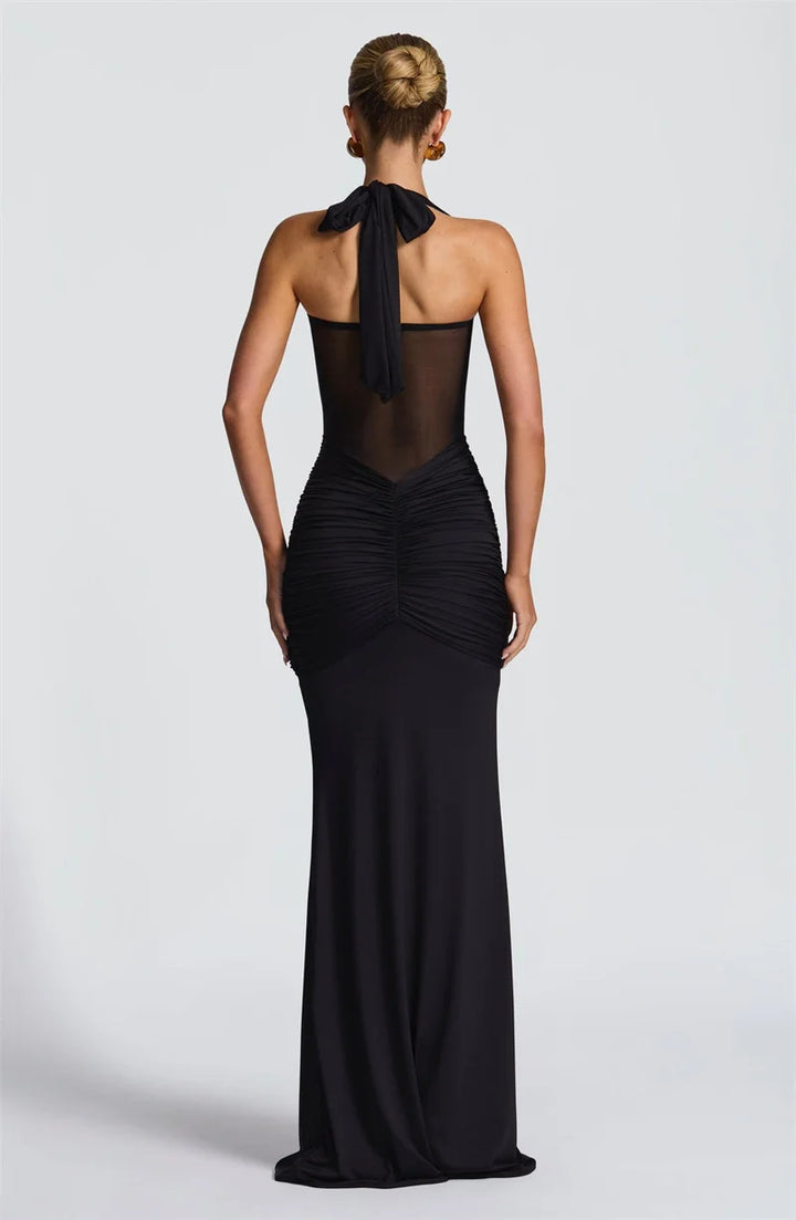 Movelle™ | Draped Halter Maxi Dress