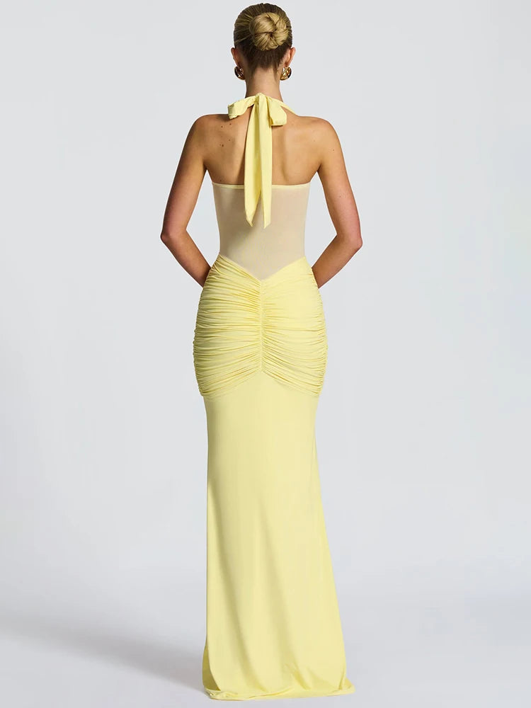 Movelle™ | Draped Halter Maxi Dress