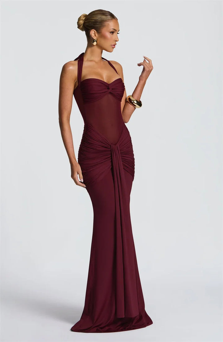 Movelle™ | Draped Halter Maxi Dress