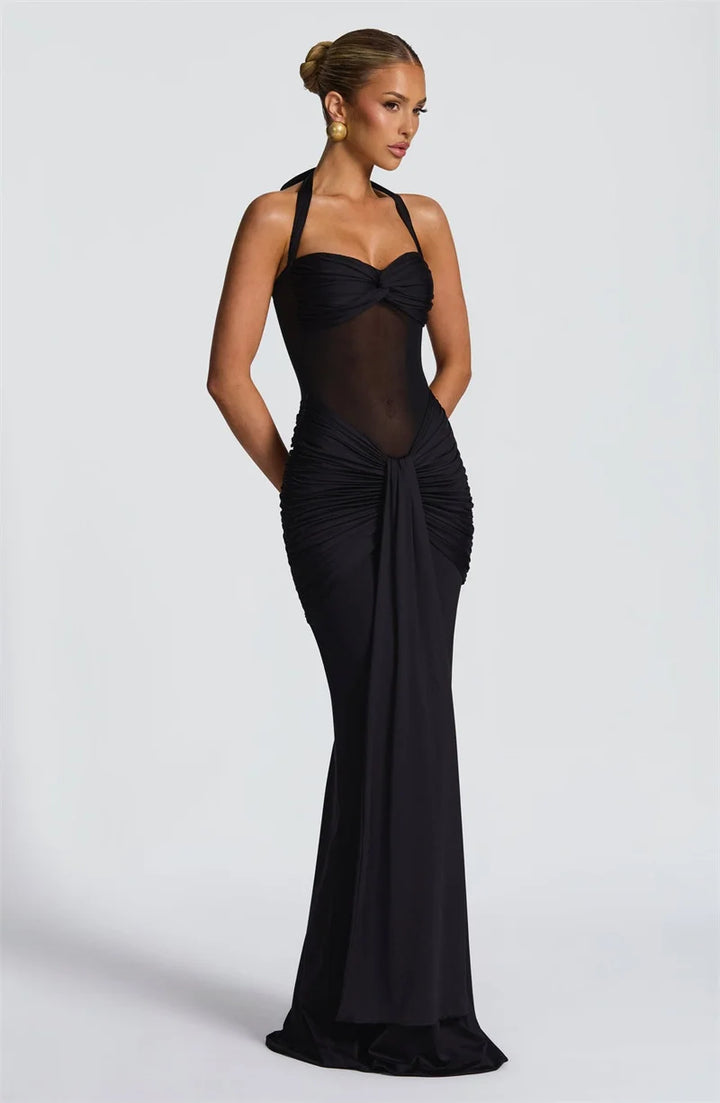 Movelle™ | Draped Halter Maxi Dress