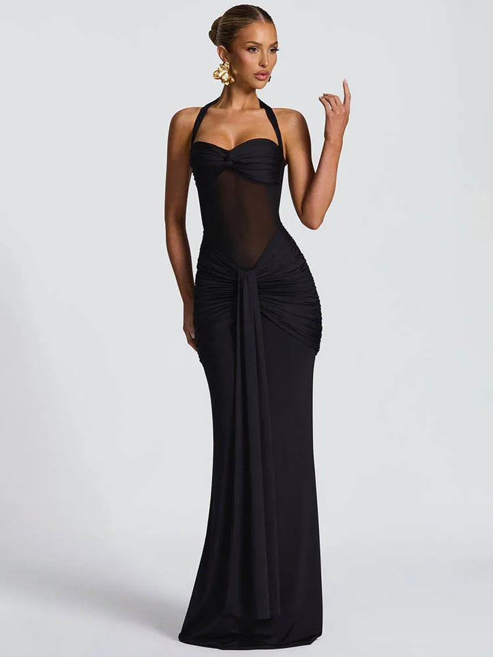 Movelle™ | Draped Halter Maxi Dress
