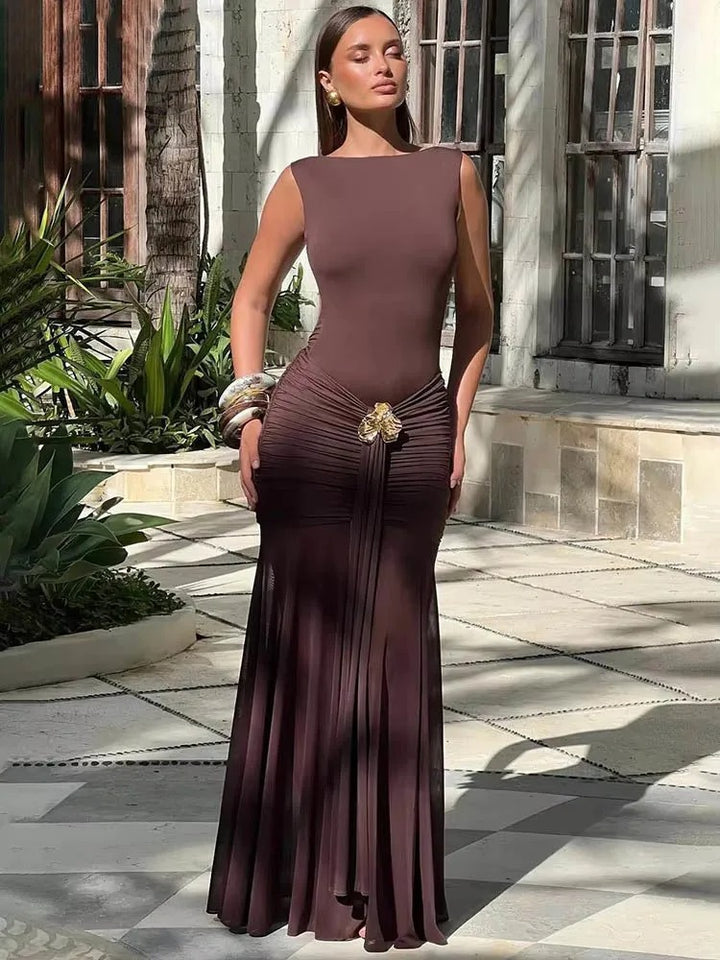 SÉVANA™ | Draped Backless Dress