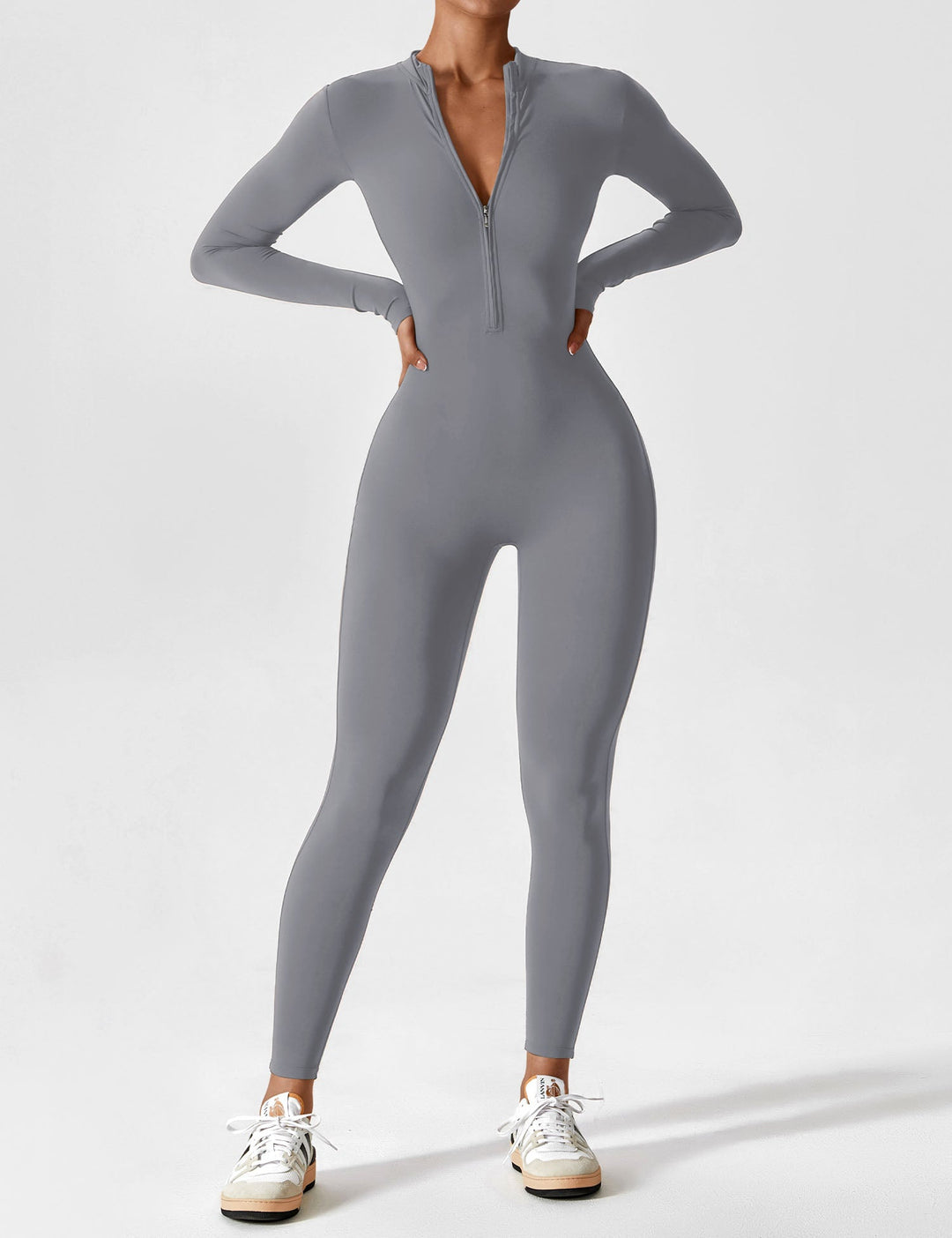 SF Long Sleeve/ Short Sleeve Zipper Jumpsuit