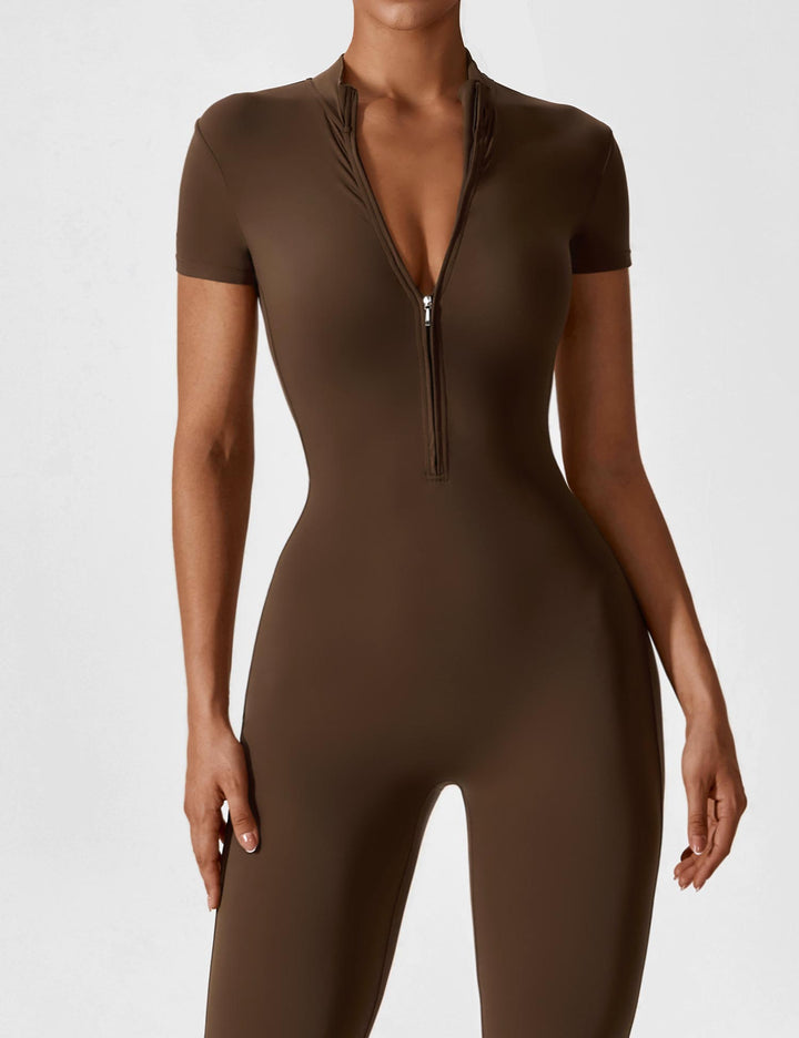 SF Long Sleeve/ Short Sleeve Zipper Jumpsuit